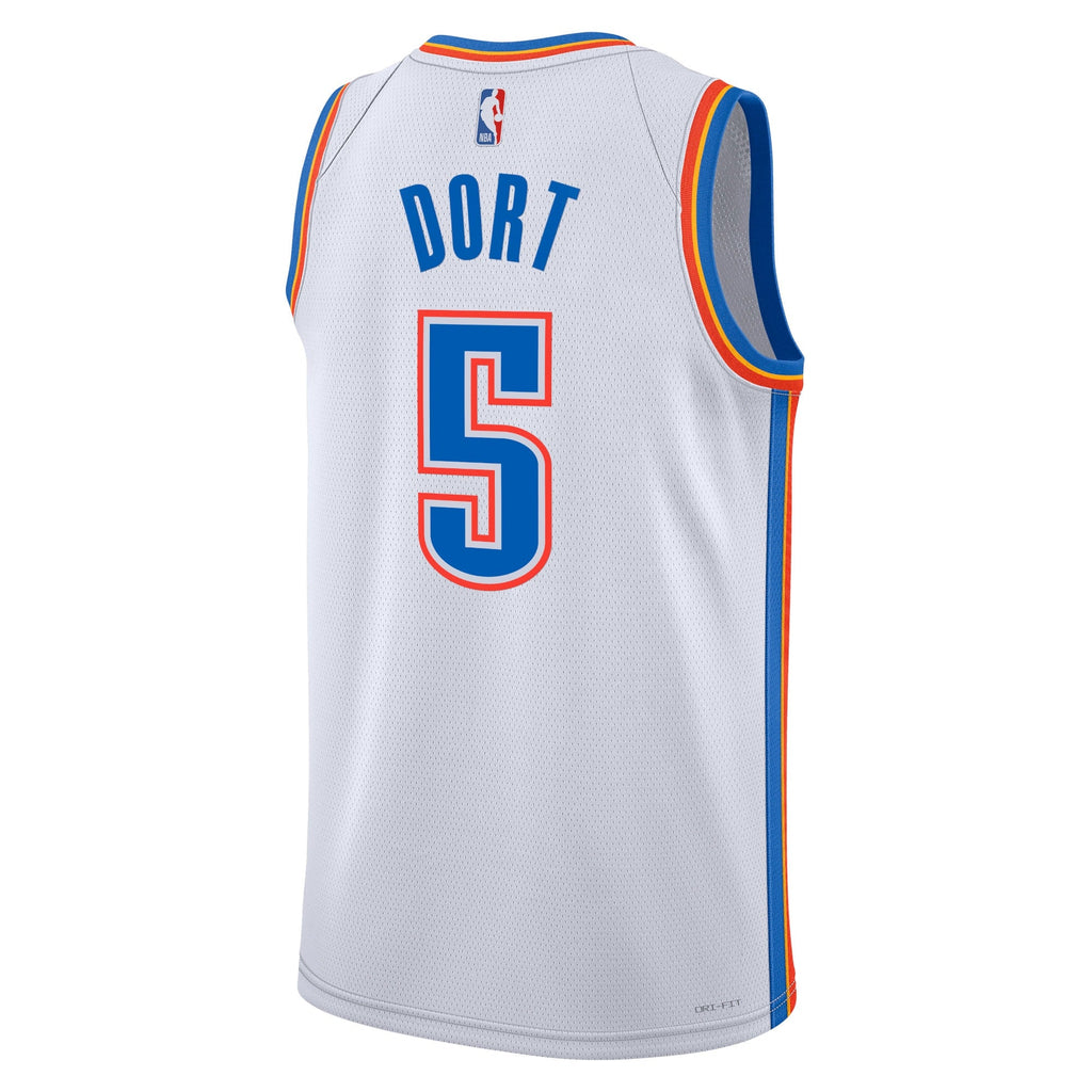 Luguentz Dort Oklahoma City Thunder Association Edition Swingman Jersey - White - Unisex product image 3, provided for