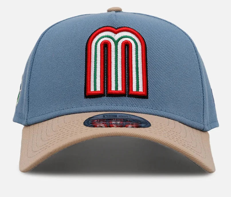 New Era Mexico WBC 9FORTY A-Frame Snapback Hat-LIGHT BLUE product image 1, provided for visual reference and product detail
