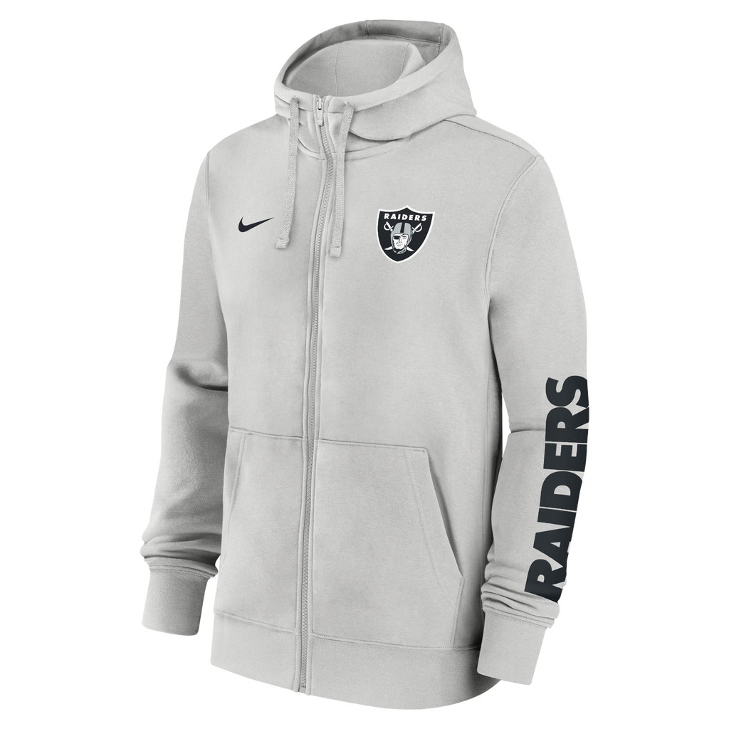 Nike Men Las Vegas Raiders Cool Down Club Full-Zip Hoodie - Photon Dust product image 1, provided for visual reference and