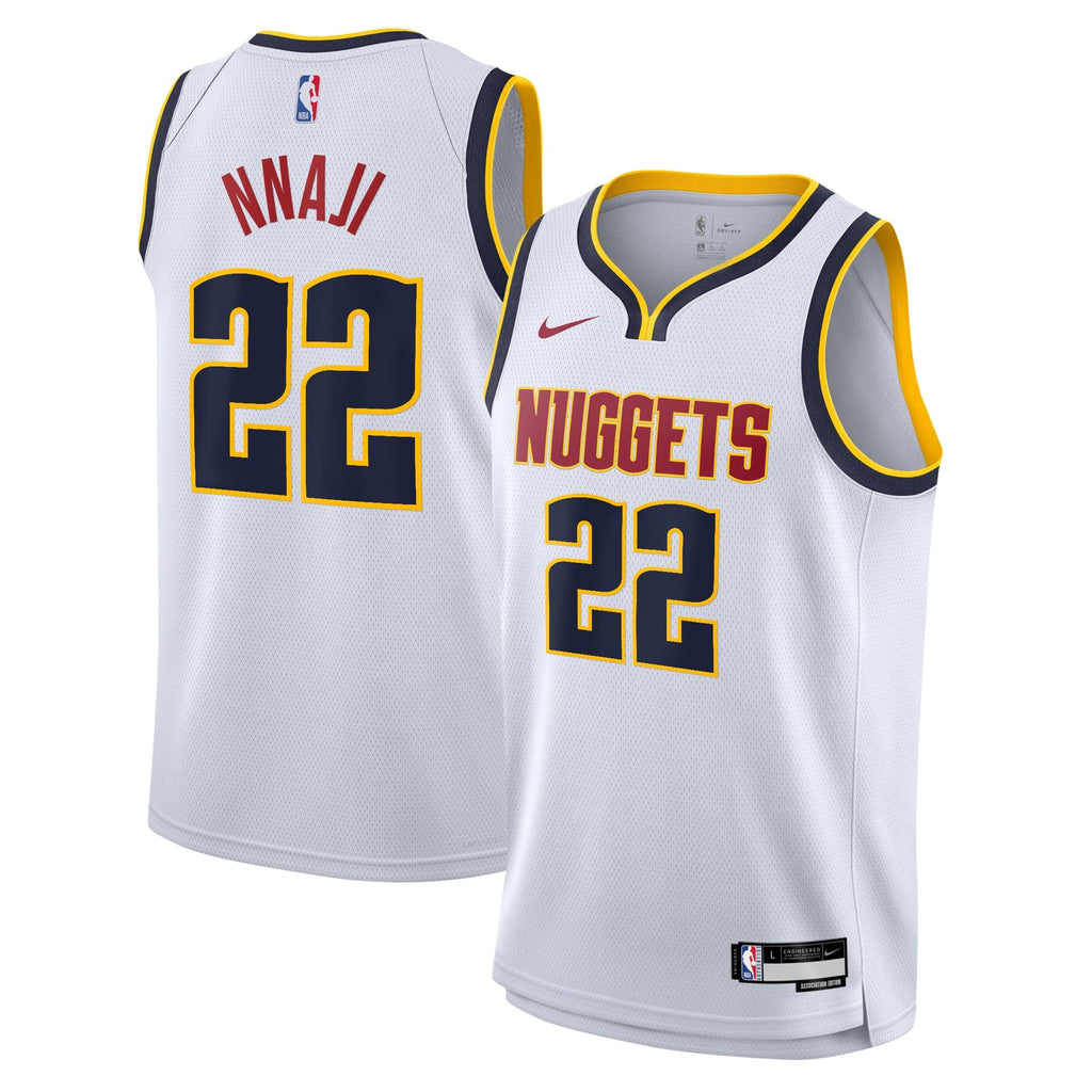 Zeke Nnaji Denver Nuggets Swingman Association Jersey - White - Youth product image 2, provided for visual reference and