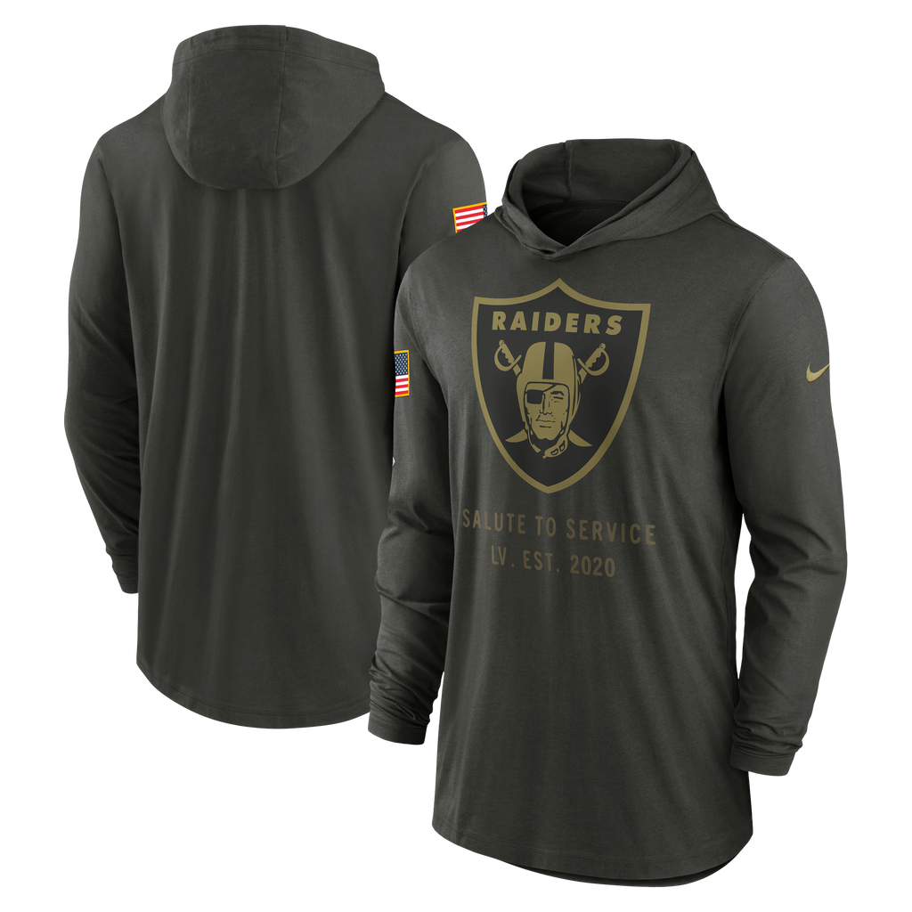 Las Vegas Raiders Nike Forest Green 2025 Salute to Service Sideline Dri-FIT Lightweight Hooded Pullover for Men product