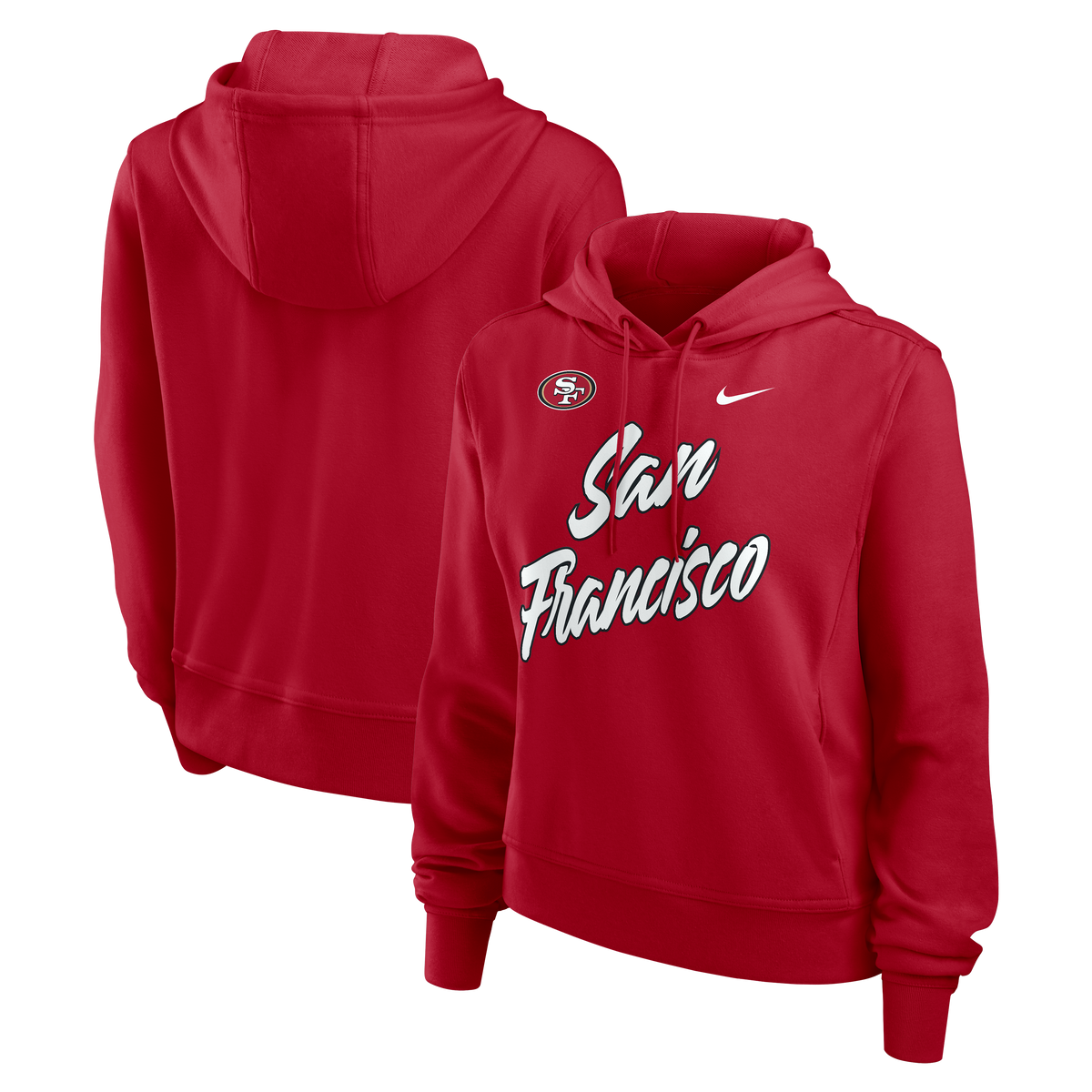 Nike San Francisco 49ers Women Performance One Pullover Hoodie - Scarlet product image 2, provided for visual reference and