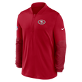 Nike Men San Francisco 49ers Sideline Dri-FIT Half-Zip Pullover - Scarlet product image 1, provided for visual reference and