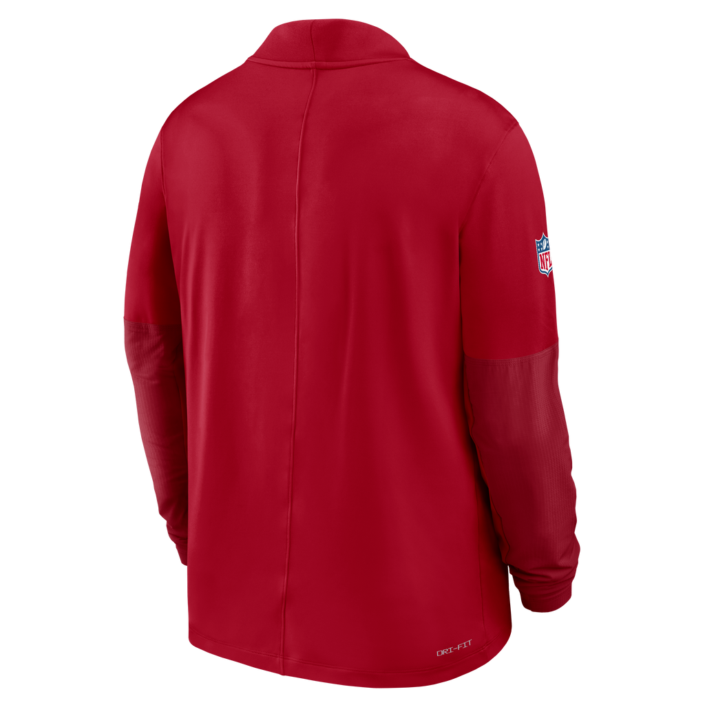 Nike Men San Francisco 49ers Sideline Dri-FIT Half-Zip Pullover - Scarlet product image 2, provided for visual reference and