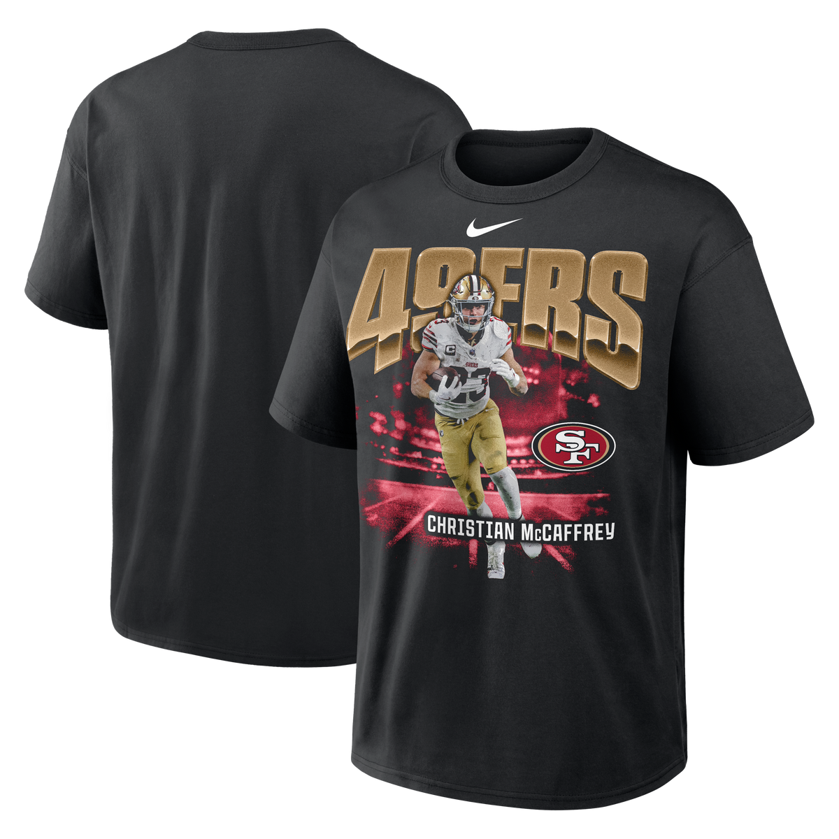 Nike San Francisco 49ers Christian McCaffrey Loose Fit Heavyweight T-Shirt product image 3, provided for visual reference