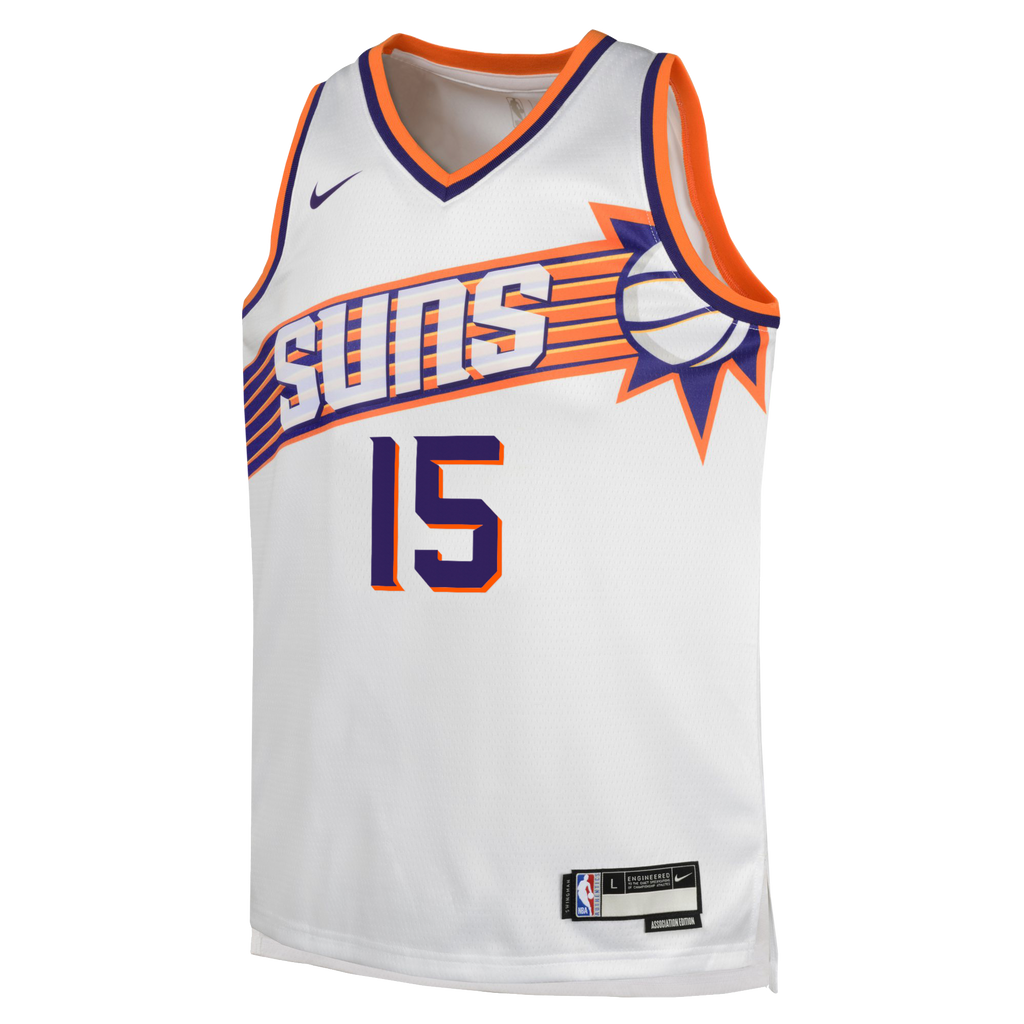 Devin Booker Phoenix Suns Association Edition Swingman Jersey - White - Youth product image 3, provided for visual reference