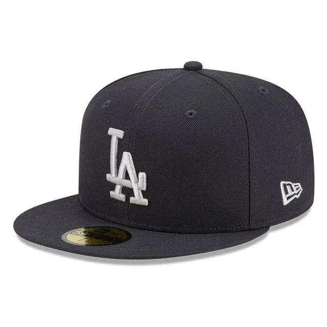 New Era Los Angeles Dodgers 59FIFTY Fitted Hat - Dark Grey Anthracite product image 2, provided for visual reference and