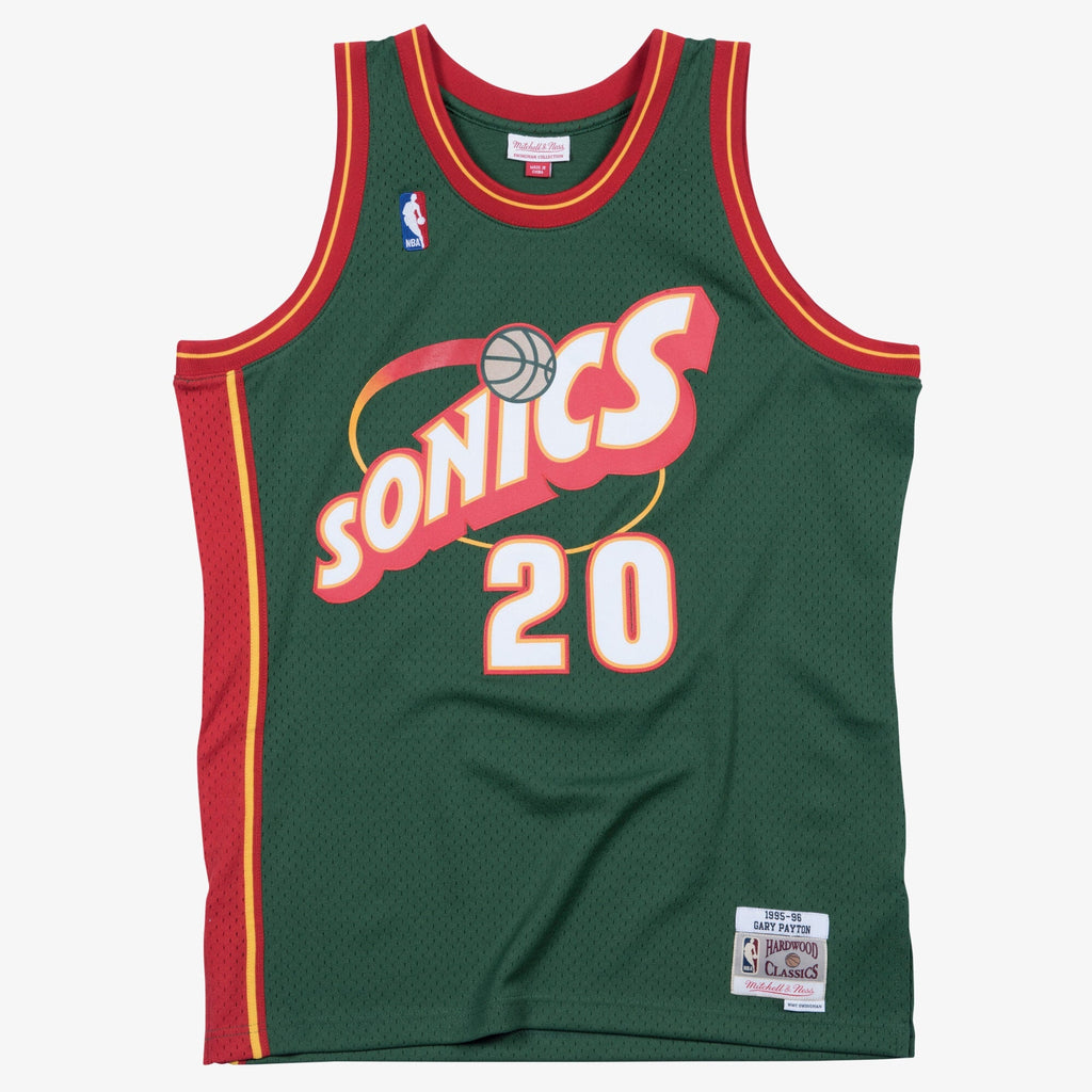 Gary Payton Seattle Supersonics 1995-96 Swingman Road Jersey product image 2, provided for visual reference and product