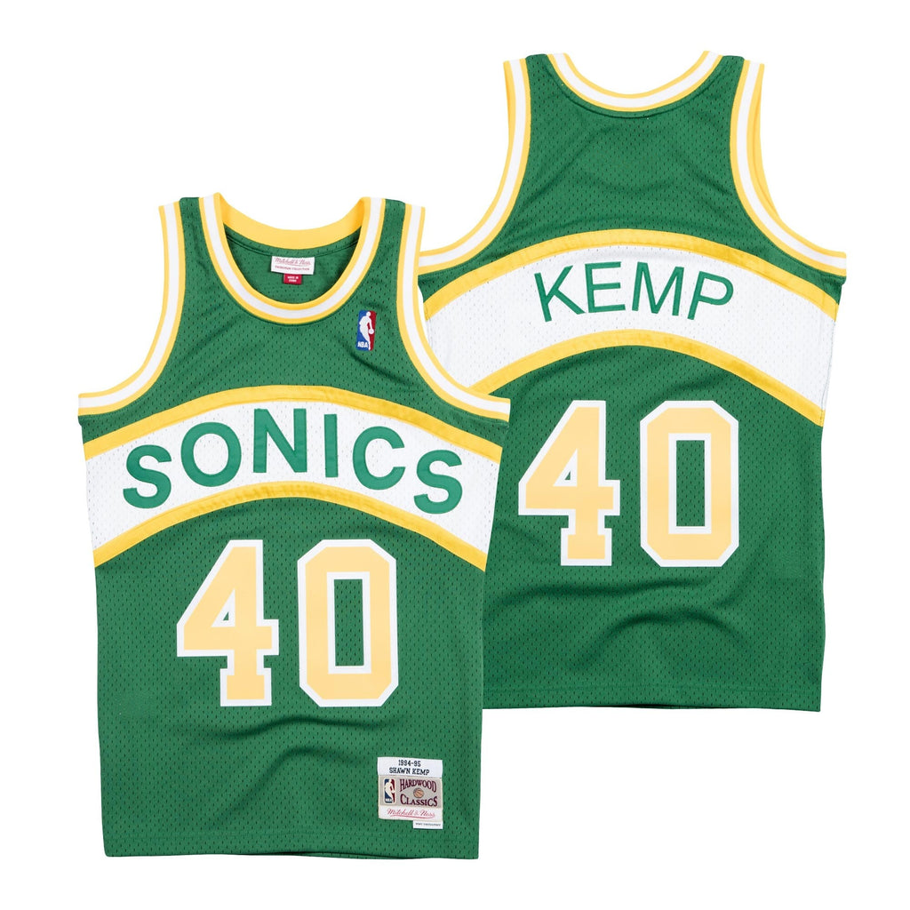 Shawn Kemp Seattle Supersonics Hardwood Classics Swingman Road Jersey - Mens product image 1, provided for visual reference