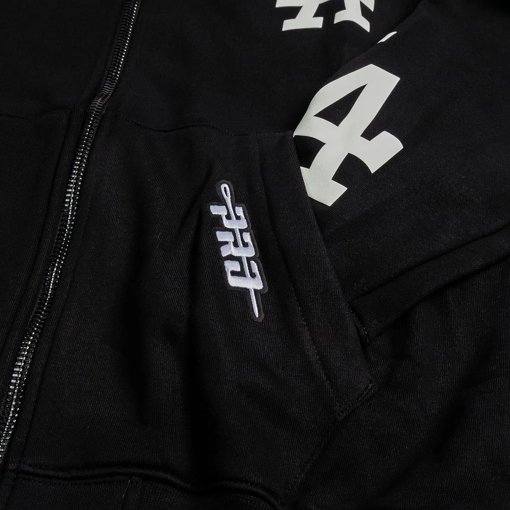 Pro Standard Los Angeles Dodgers All Pro Drop Shoulder Jacket- Black product image 3, provided for visual reference and