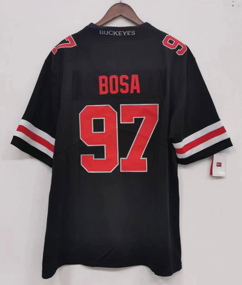 Nick Bosa Ohio State Buckeyes Jersey Black with red numbers product image 1