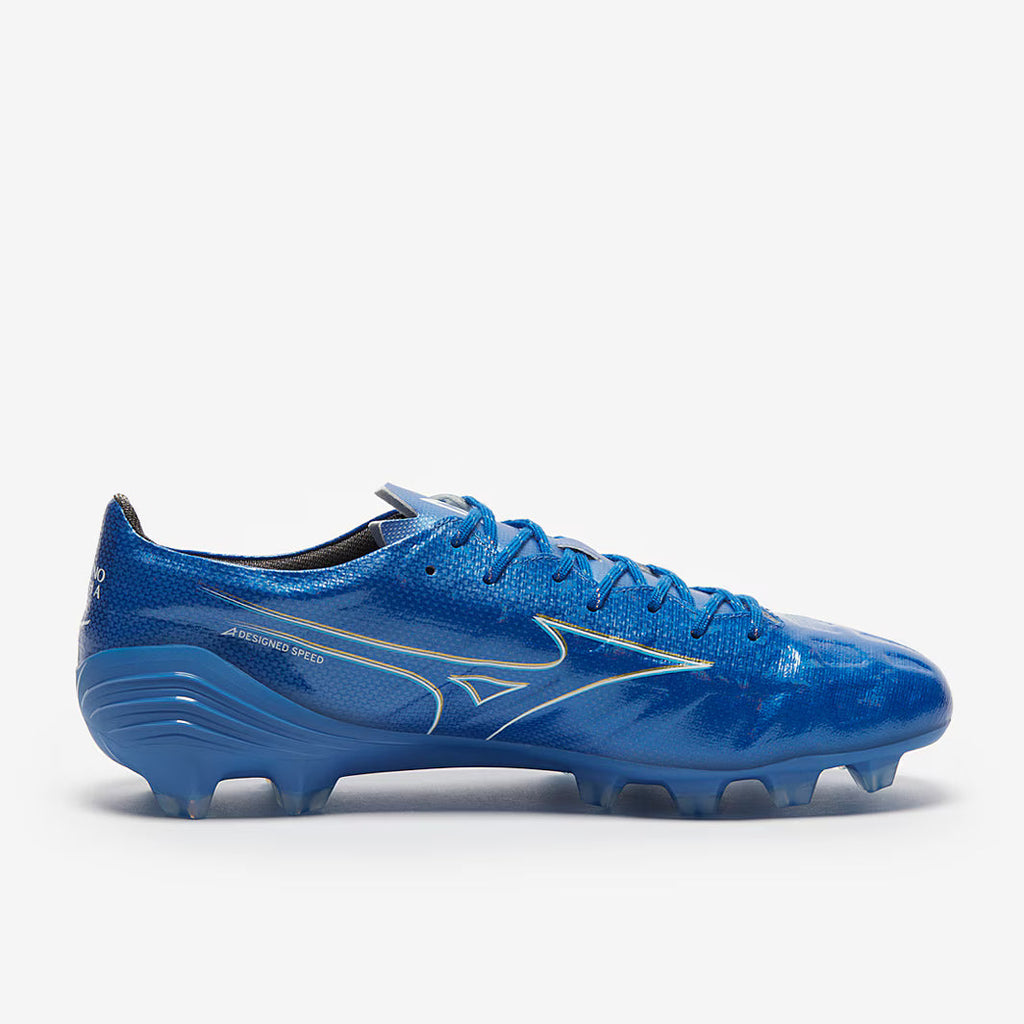 MIZUNO ALPHA PRO FG - Laser Blue/White/Gold product image 3, provided for visual reference and product detail review