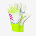 adidas PREDATOR PRO GOALKEEPER GLOVES - White/Lucid Lemon product image 1, provided for visual reference and product detail