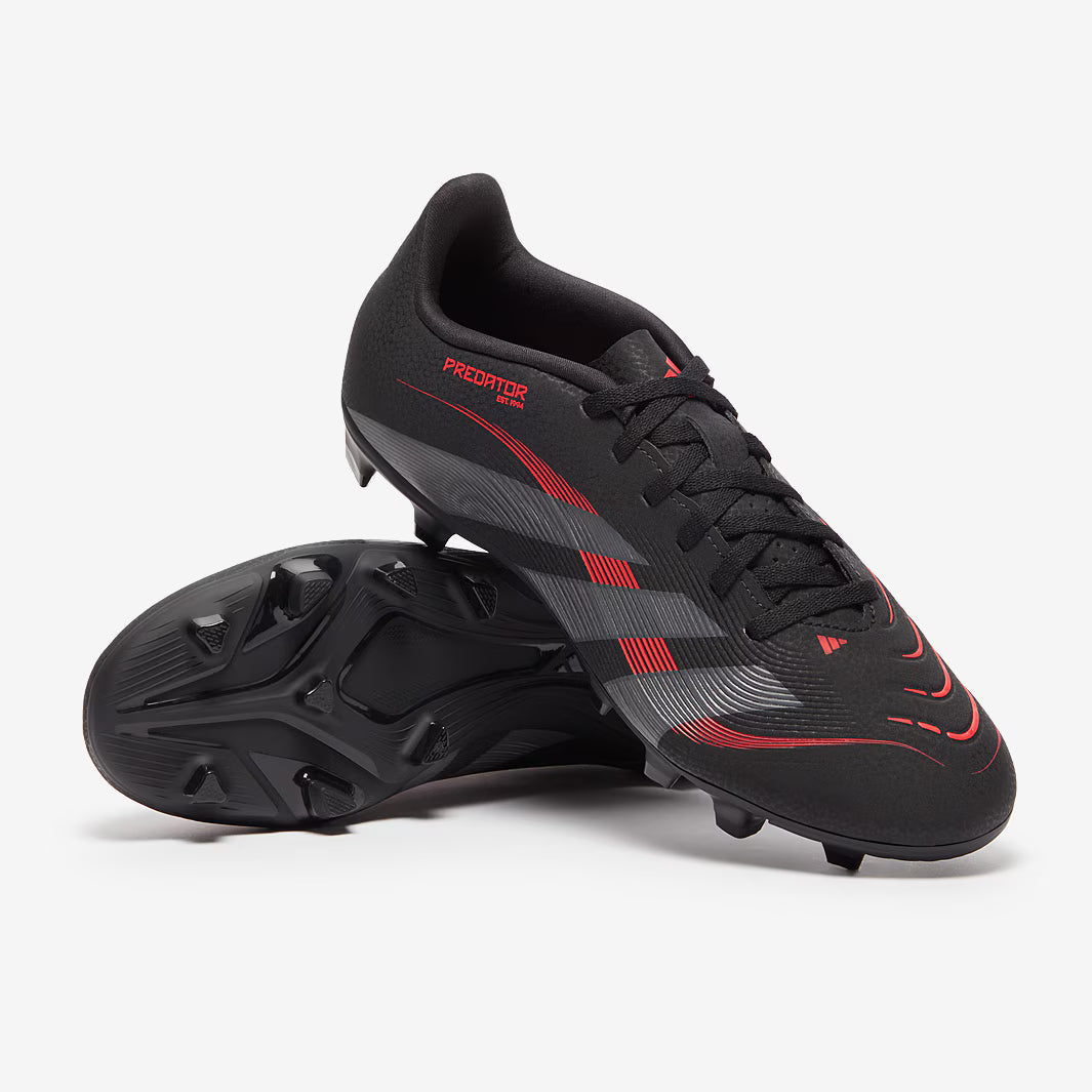 ADIDAS PREDATOR CLUB FG/MG J - Core Black/Lucid Red product image 1, provided for visual reference and product detail review