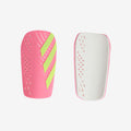 Adidas Tiro Club Shin Guards 'Lucid Pink/ Lucid Lemon' product image 1, provided for visual reference and product detail