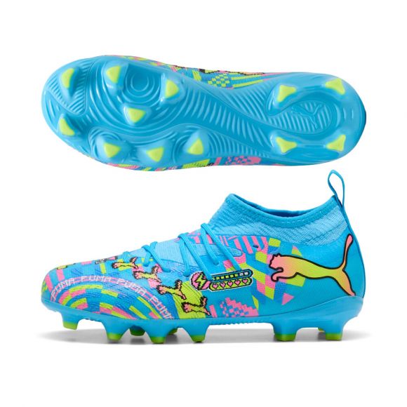 Puma Jr Future 9 Match ADVL FG/AG-WHITE/BLUE/PINK/YELLOW product image 2, provided for visual reference and product detail