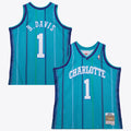 Baron Davis Charlotte Hornets 1999 Authentic Swingman Road Jersey - Teal product image 1, provided for visual reference and