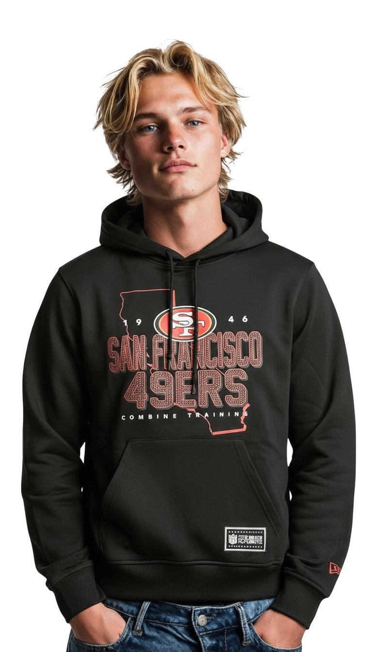 New Era San Francisco 49ers Combine Authentic State Outlined Hoodie product image 1, provided for visual reference and
