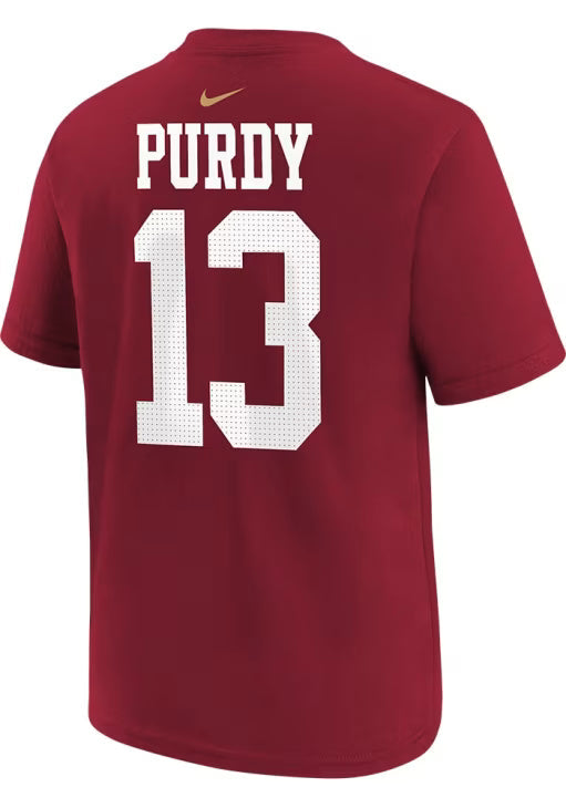 Nike Youth San Francisco 49ers Logo Brock Purdy Player Name & Number T-Shirt product image 2, provided for visual reference