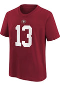 Nike Youth San Francisco 49ers Logo Brock Purdy Player Name & Number T-Shirt product image 1, provided for visual reference
