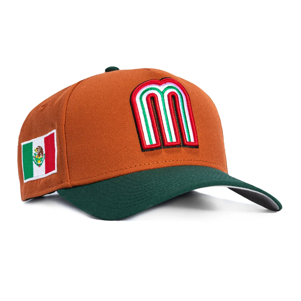 New Era Mexico WBC 9FORTY A-Frame Snapback Hat-Burnt Orange product image 1, provided for visual reference and product