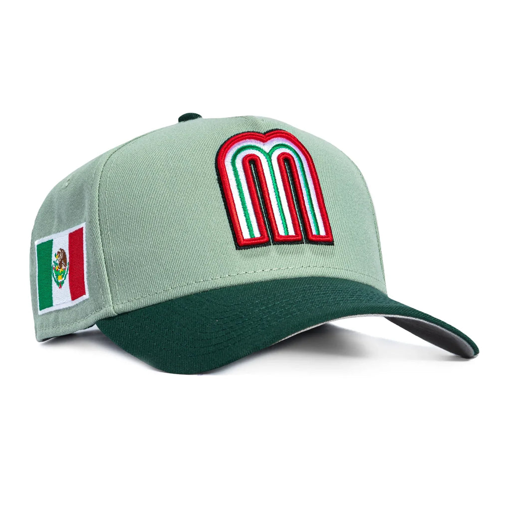 New Era Mexico WBC 9FORTY A-Frame Snapback Hat- Everest Green product image 1, provided for visual reference and product