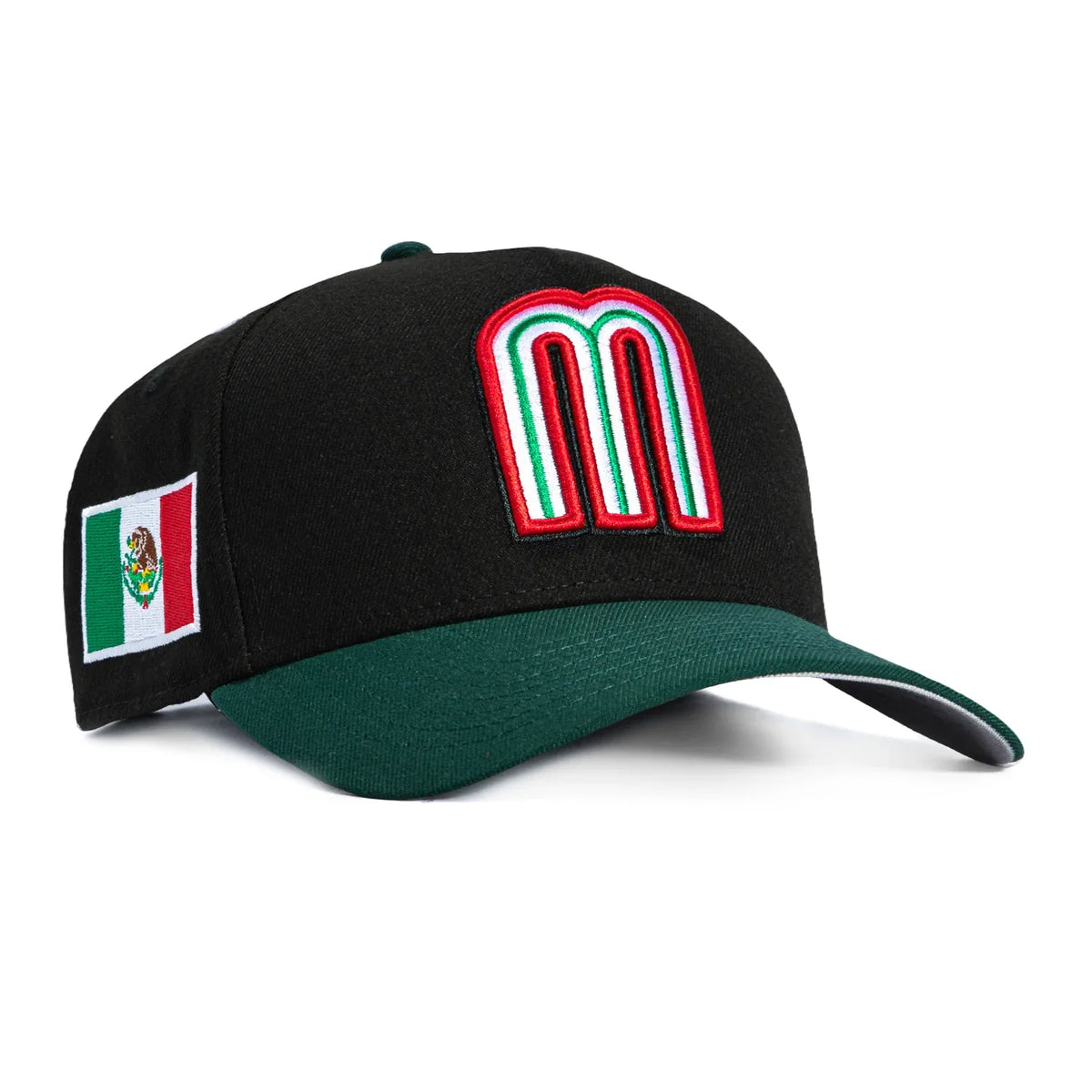 New Era Mexico WBC 9FORTY A-Frame Snapback Hat- Black/Green product image 1, provided for visual reference and product