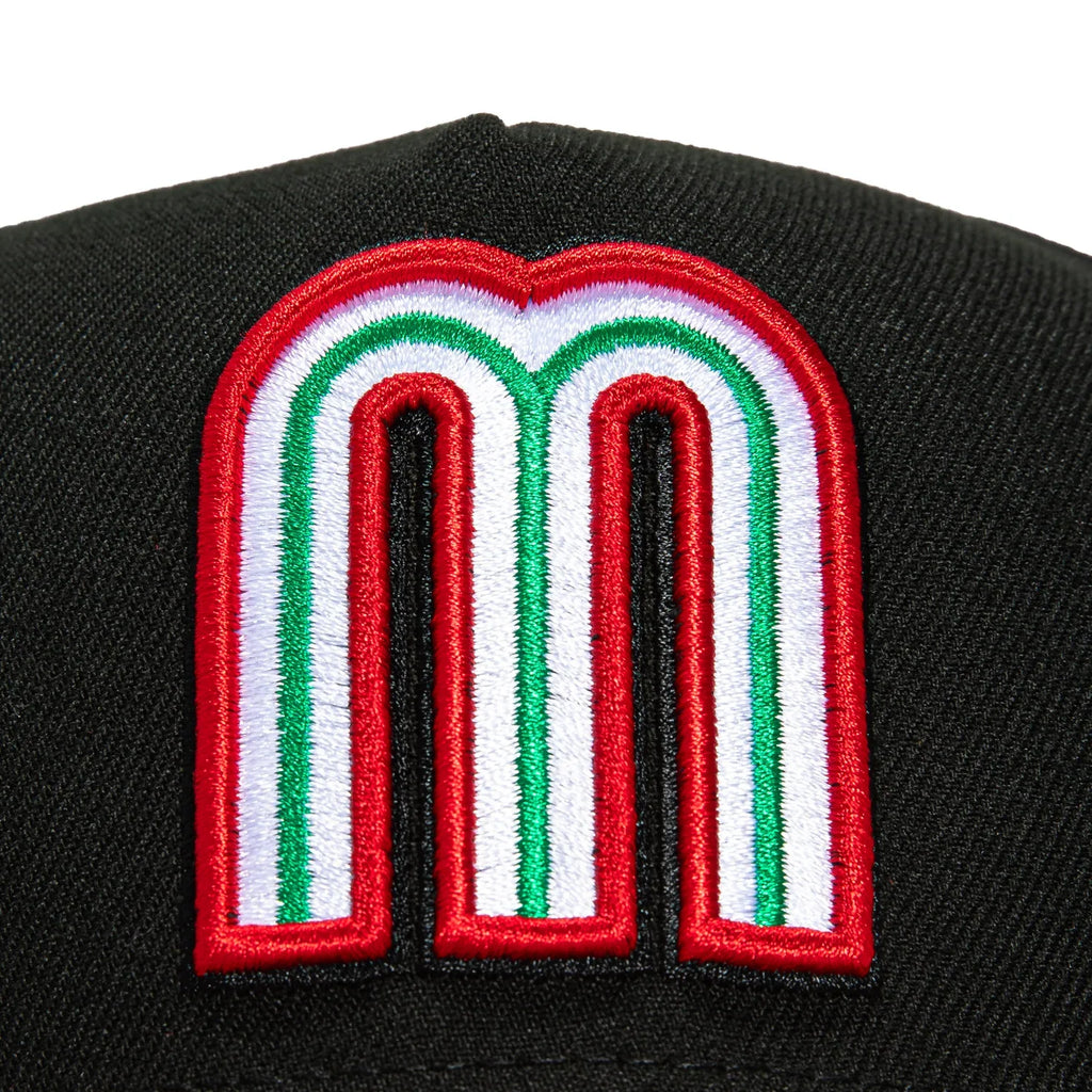 New Era Mexico WBC 9FORTY A-Frame Snapback Hat-Black/Red product image 3, provided for visual reference and product detail