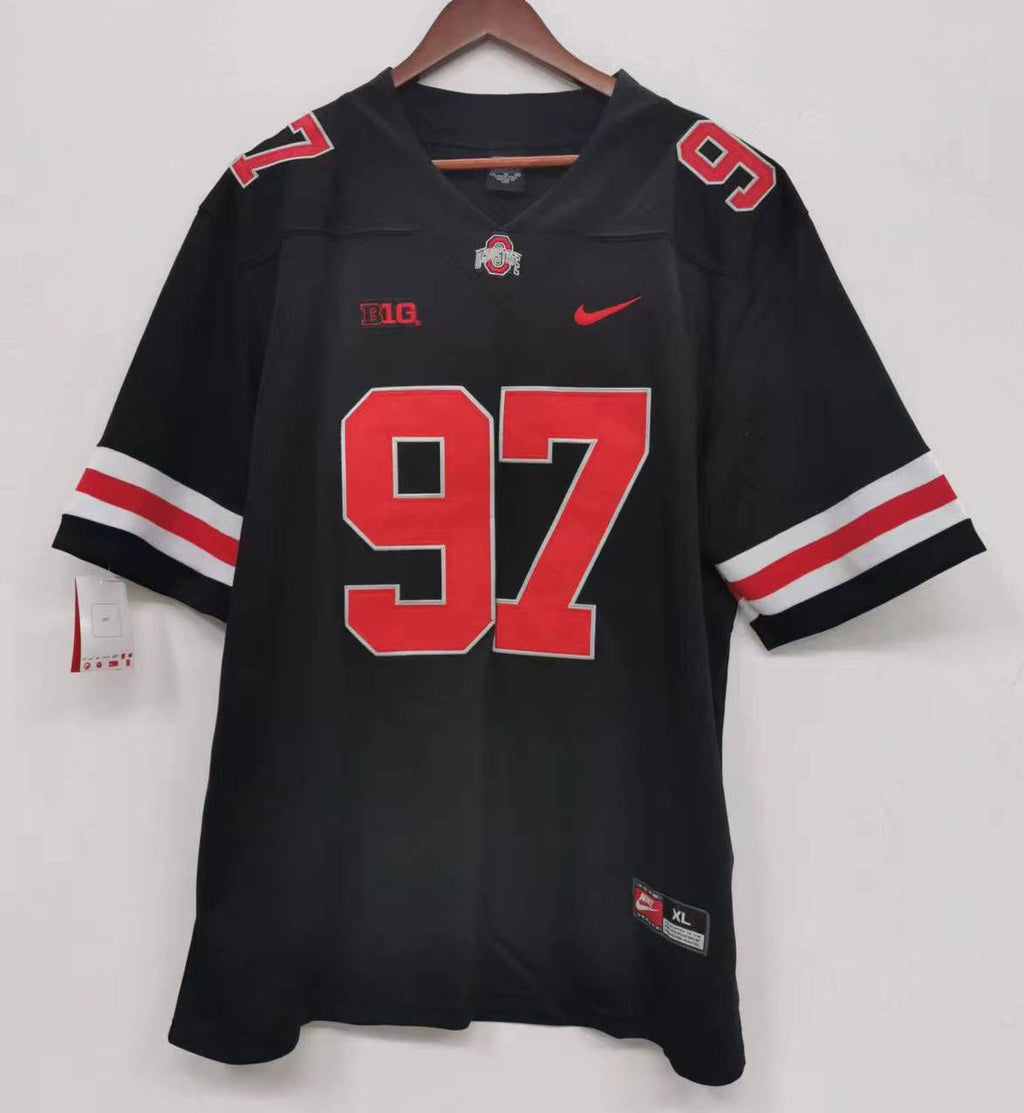Nick Bosa Ohio State Buckeyes Jersey Black with red numbers product image 2