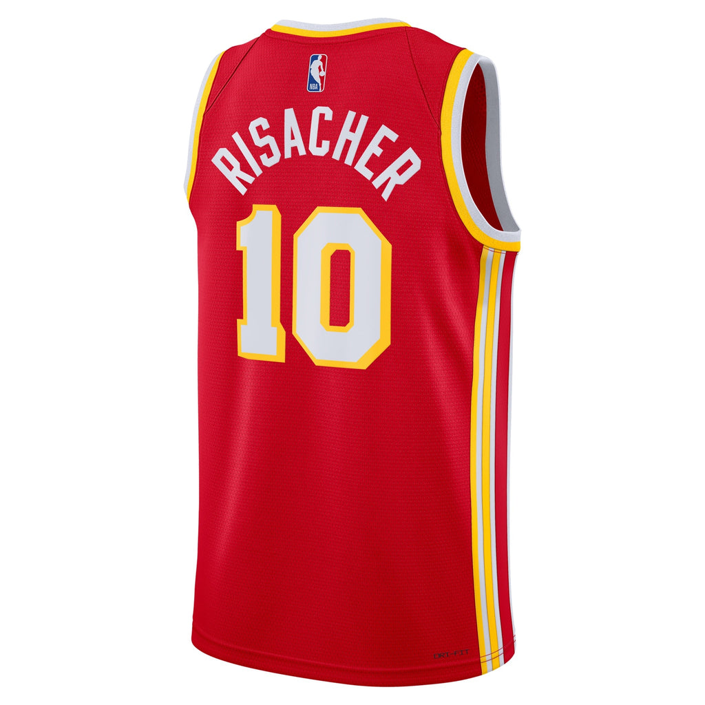 Zaccharie Risacher Atlanta Hawks Swingman Icon Jersey - Red - Unisex product image 4, provided for visual reference and