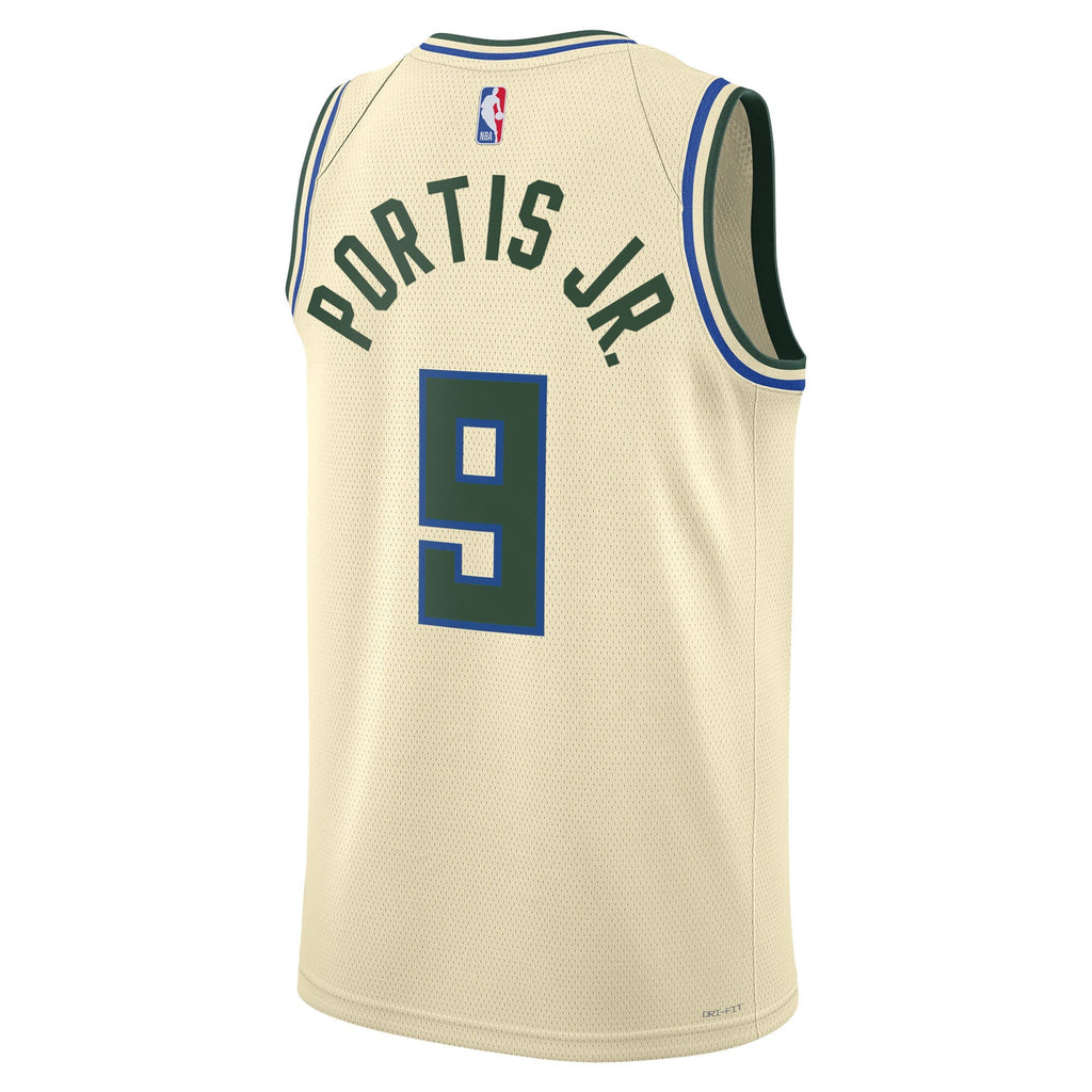 Bobby Portis Milwaukee Bucks 2025/26 City Edition Swingman Jersey - Cream - Unisex product image 4, provided for visual