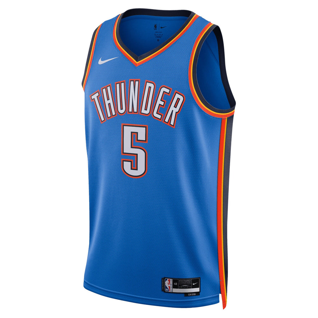 Luguentz Dort Oklahoma City Thunder Icon Edition Swingman Jersey - Blue - Unisex product image 2, provided for visual