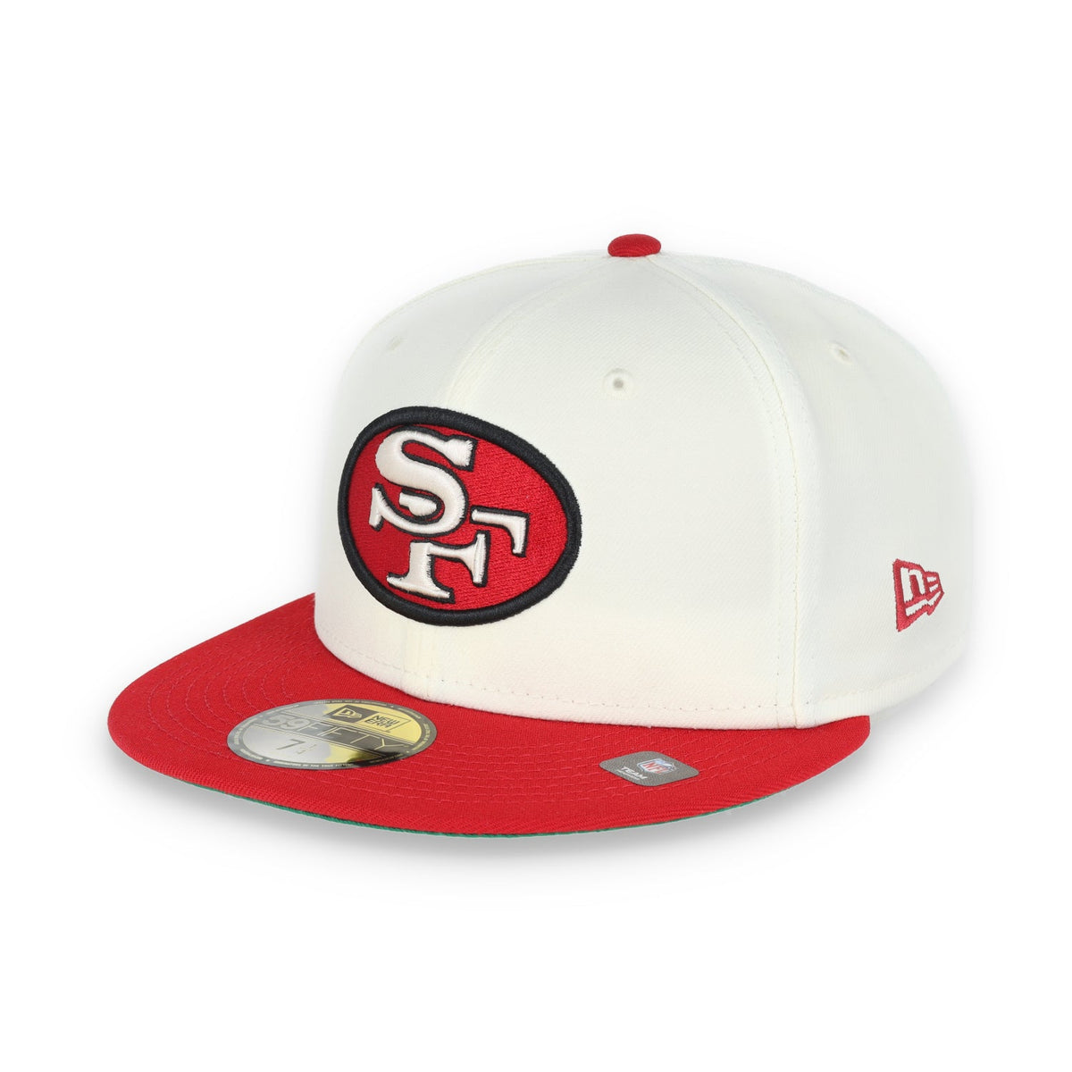 New Era San Francisco 49Ers 40Th Anniversary Side Patch 59Fifty Fitted Hat-Chrome/Red product image 3, provided for visual