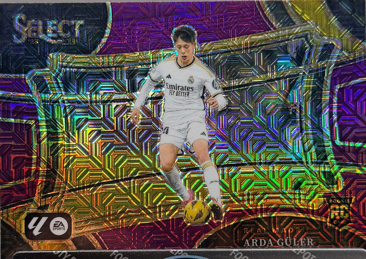 23-24 Panini Select La Liga Field Level Arda Guler Purple Mojo Prizm product image 1, provided for visual reference and