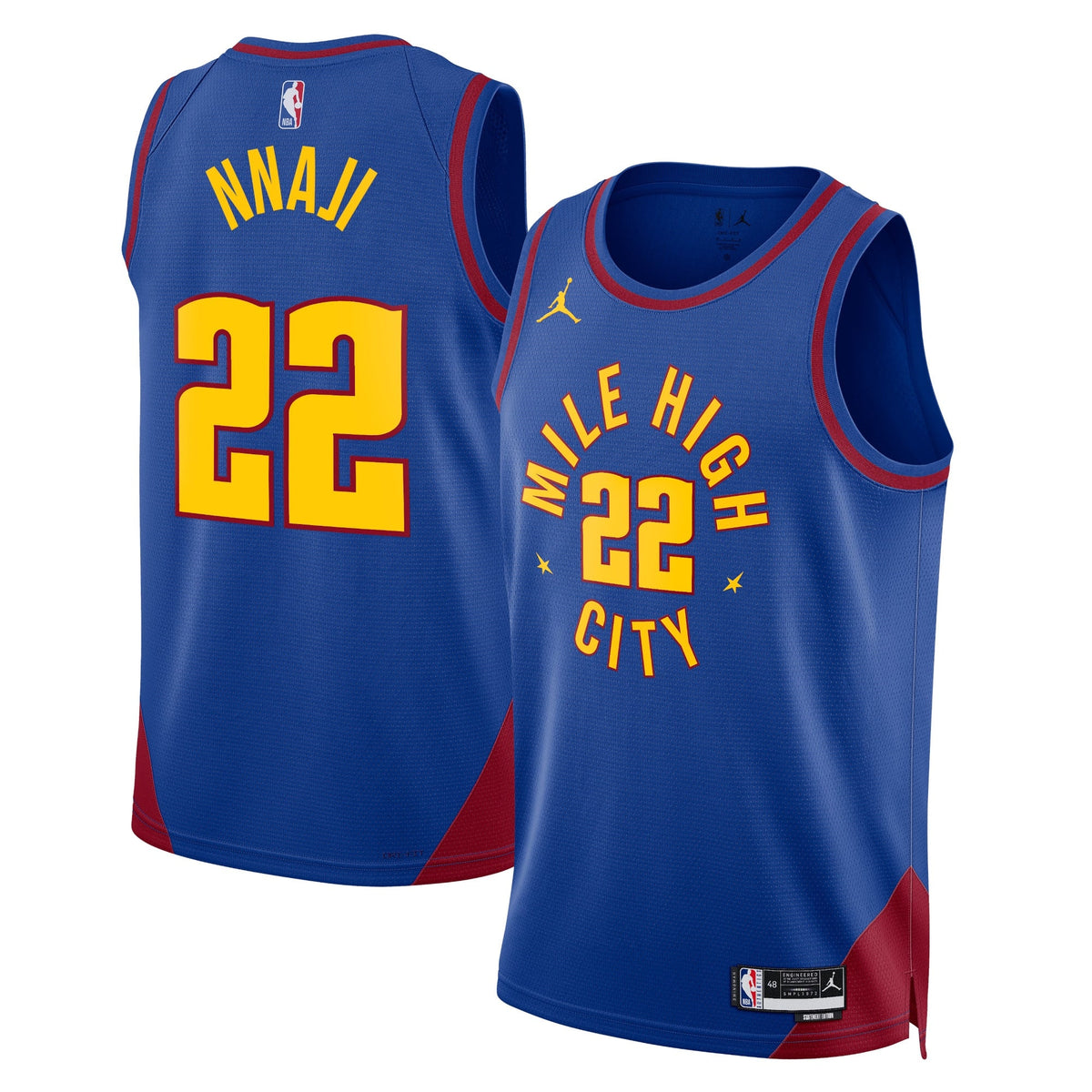 Zeke Nnaji Denver Nuggets Statement Edition Swingman Jersey - Blue - Unisex product image 1, provided for visual reference