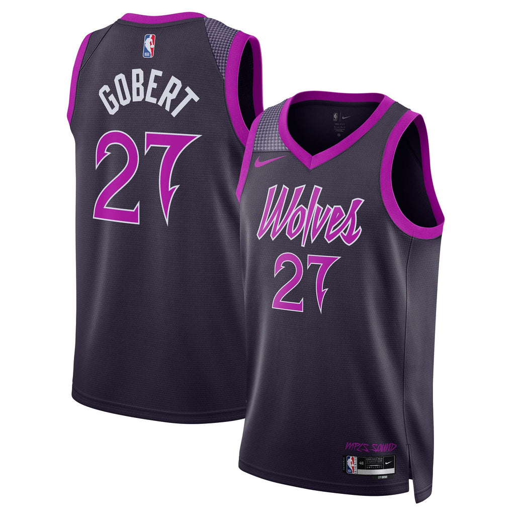 Rudy Gobert Minnesota Timberwolves 2025/26 City Edition Swingman Jersey - Black - Unisex product image 2, provided for