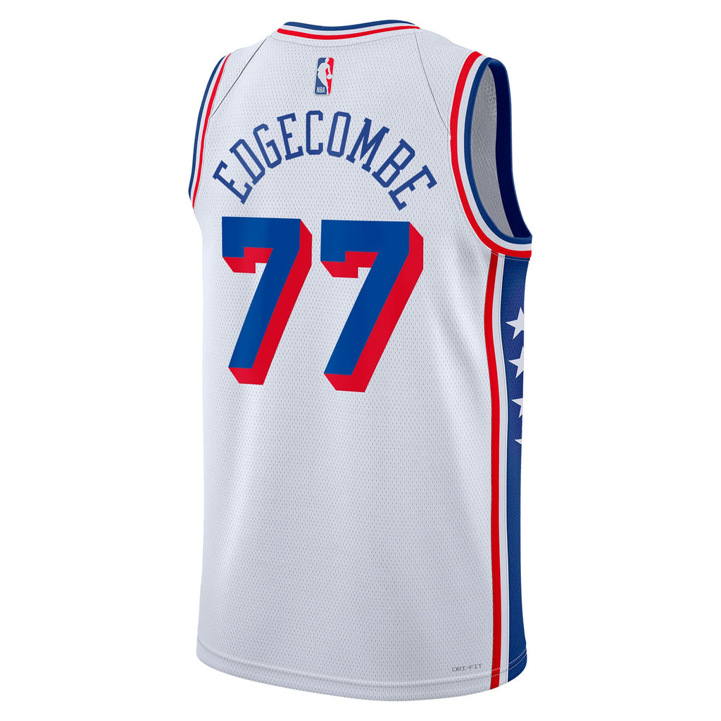 VJ Edgecombe Philadelphia 76ers Association Edition Swingman Jersey - White - Unisex product image 4, provided for visual
