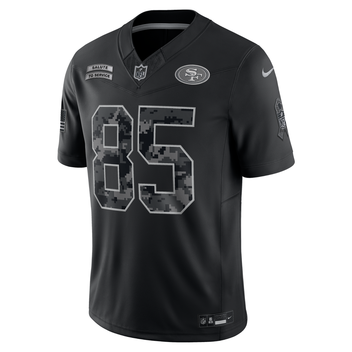 Nike San Francisco 49ers George Kittle 2026 Salute to Service Stitched Limited Jersey product image 1, provided for visual