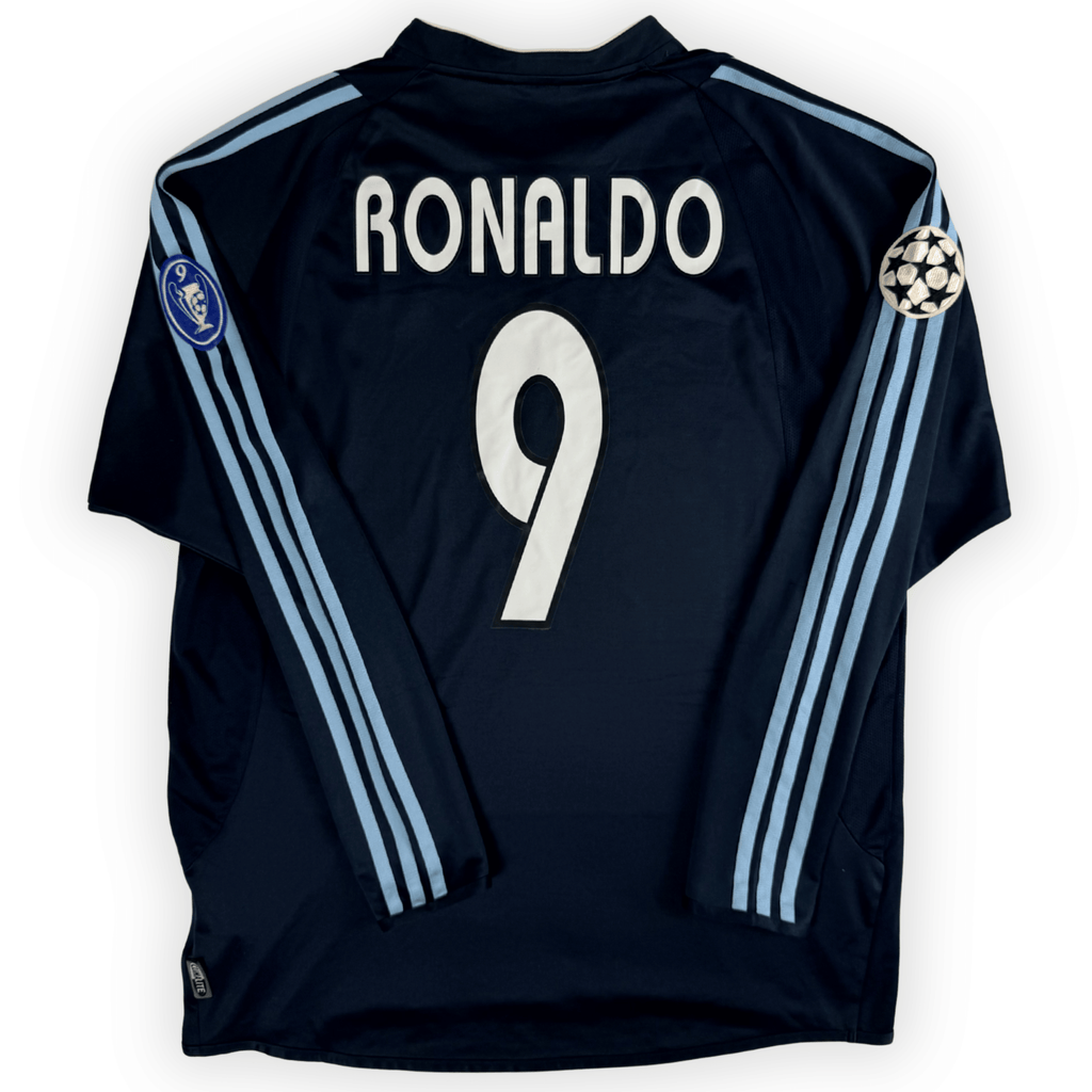 2003-04 Real Madrid Ucl L/S Away Shirt Ronaldo #9 - (L) product image 1, provided for visual reference and product detail