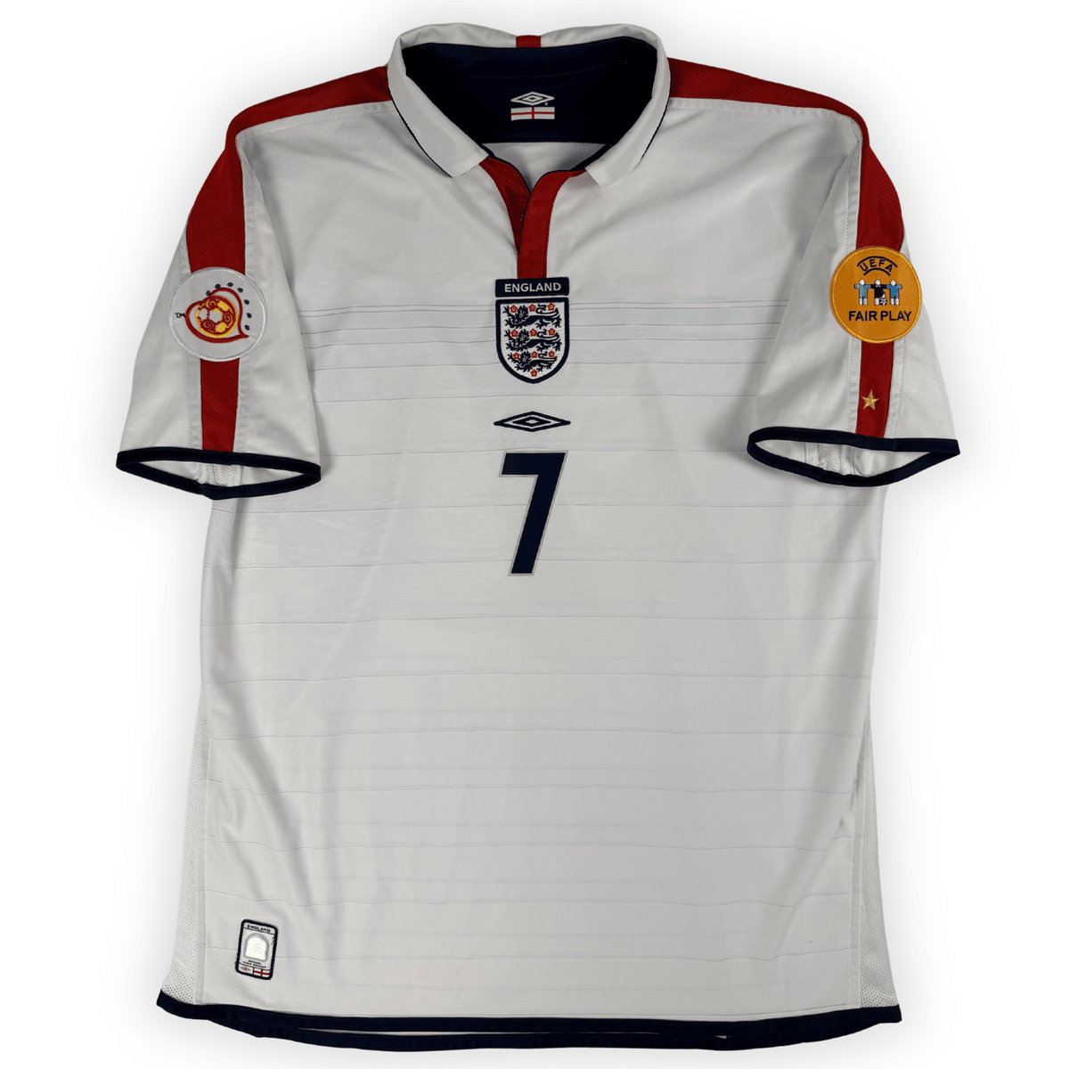 2003-2005 England Euro Home Shirt Beckham #7 - (Xl) product image 1, provided for visual reference and product detail review