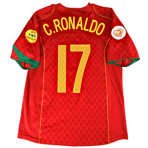 2004-2006 Portugal Euro Home Shirt Ronaldo #17 - (M) product image 2, provided for visual reference and product detail review