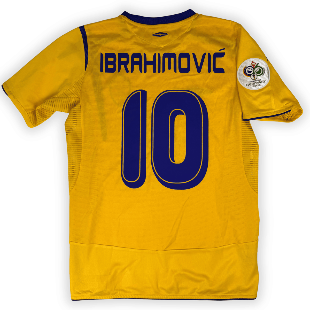 2006 Sweeden World Cup Home Shirt Ibrahimovic #10 - (S) product image 1, provided for visual reference and product detail