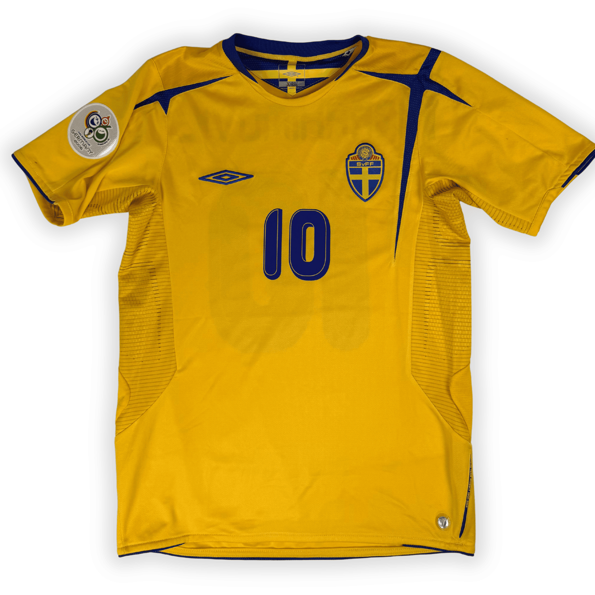 2006 Sweeden World Cup Home Shirt Ibrahimovic #10 - (S) product image 2, provided for visual reference and product detail