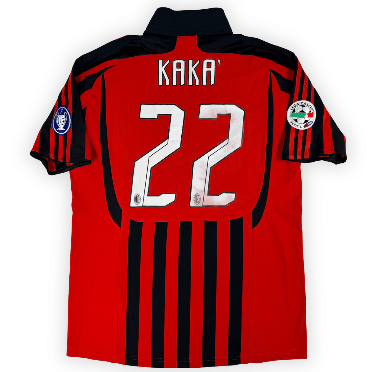 2007-2008 Ac Milan Ucl Home Shirt Kaka #22 - (L) product image 1, provided for visual reference and product detail review