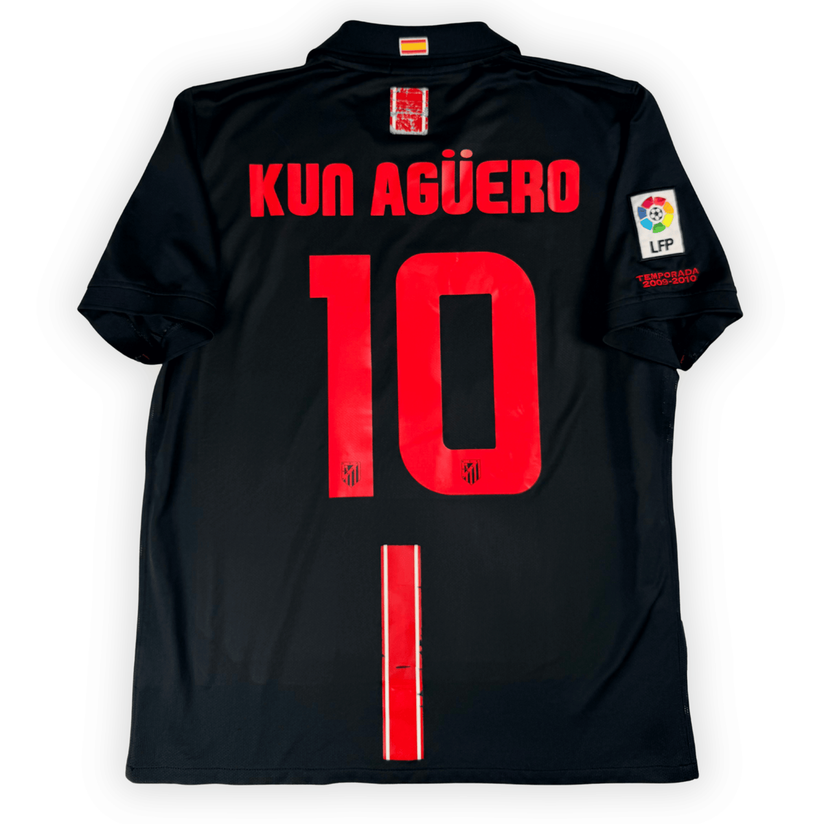 2009-2010 Atletico Madrid La Liga Away Shirt Kun Aguero #10 - (L) product image 1, provided for visual reference and product