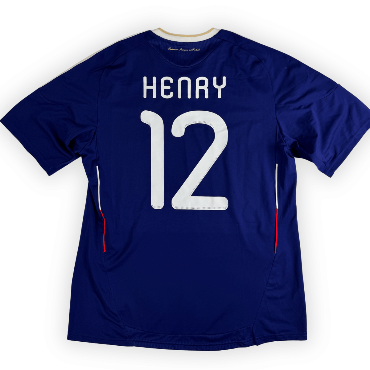 2010 France Home Shirt Henry #12 - (L) product image 1, provided for visual reference and product detail review