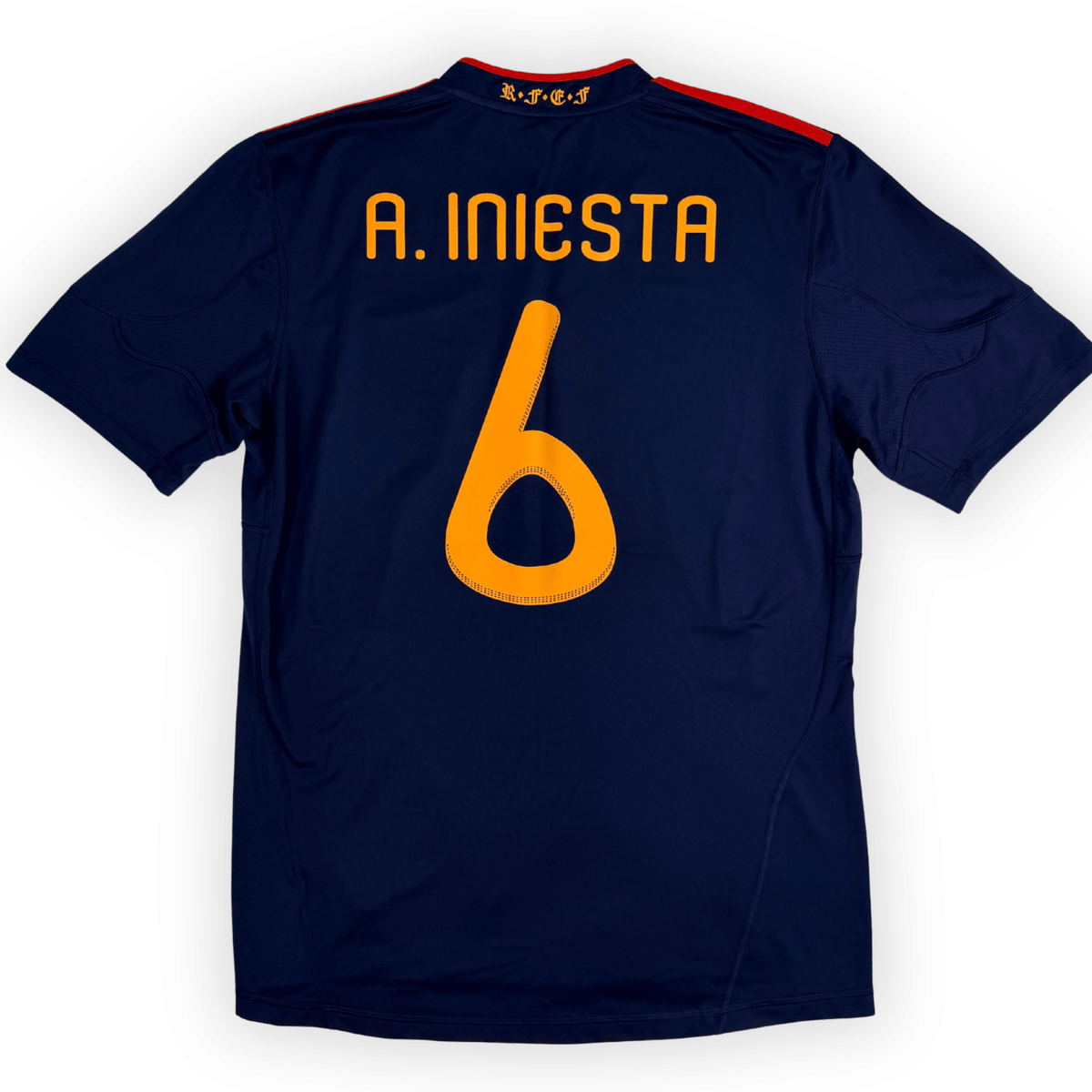 2010 Spain Away Shirt Iniesta #6 - (L) product image 1, provided for visual reference and product detail review
