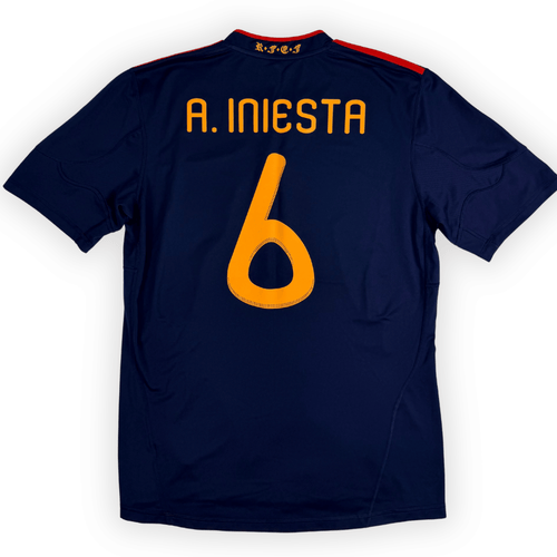 2010 Spain Away Shirt Iniesta #6 - (L) product image 1, provided for visual reference and product detail review
