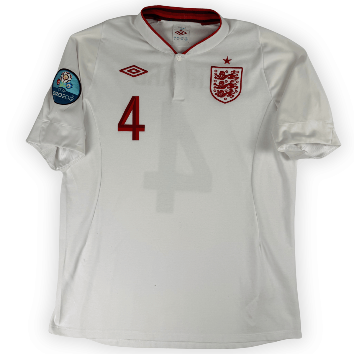 2012 England Euro Home Shirt Gerrard #4 - (L) product image 2, provided for visual reference and product detail review