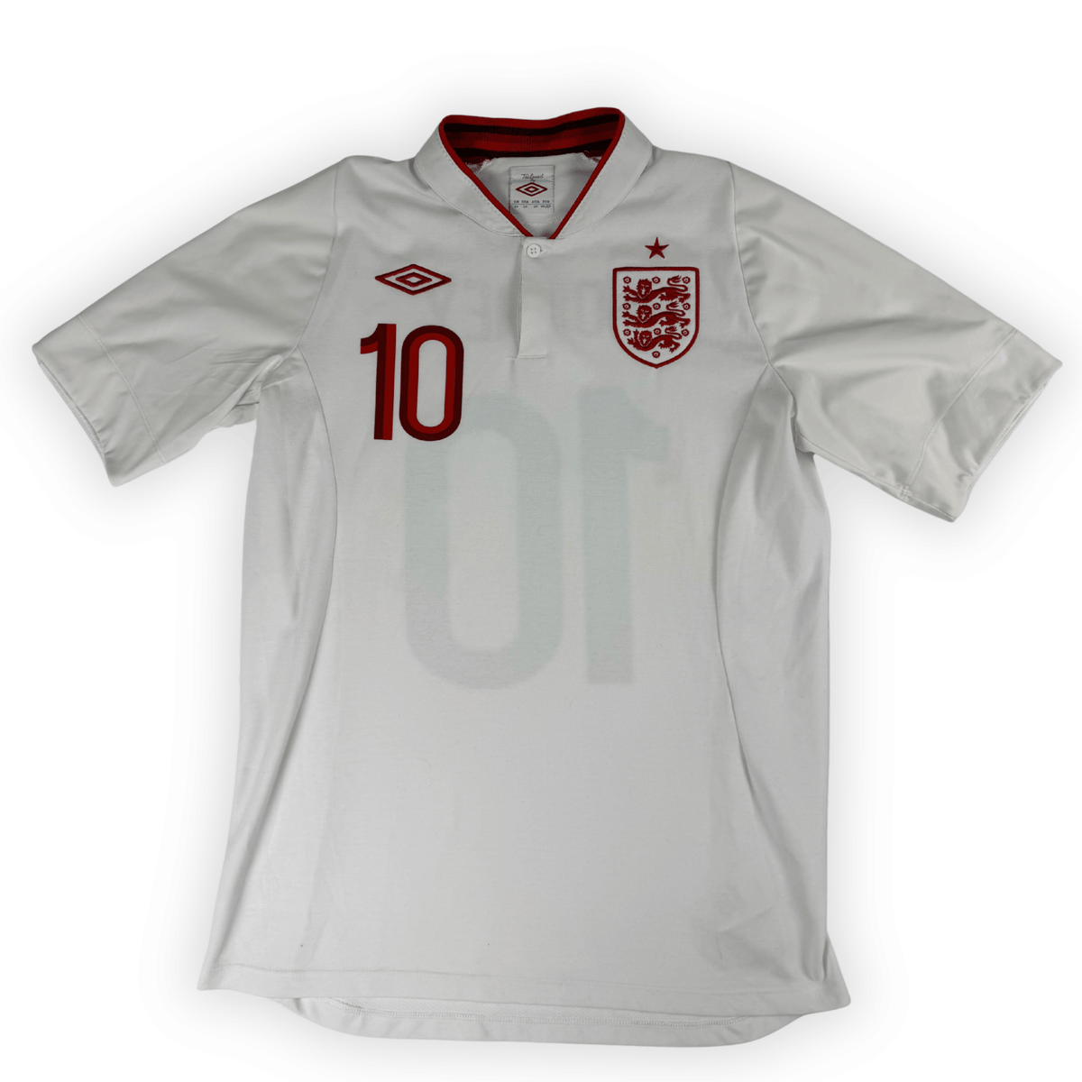 2012 England Home Shirt Rooney #10 - (M) product image 2, provided for visual reference and product detail review